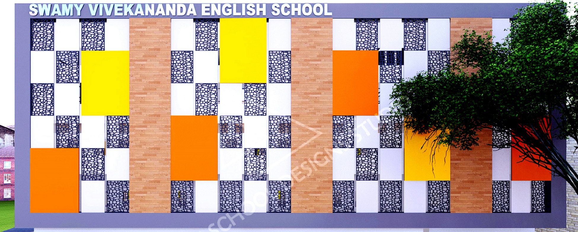Swami Vivekananda English School, Shivamogga, Karnataka. School designed by The School Designs Studio. We are the top architecture firm that designs the best school designs in India.