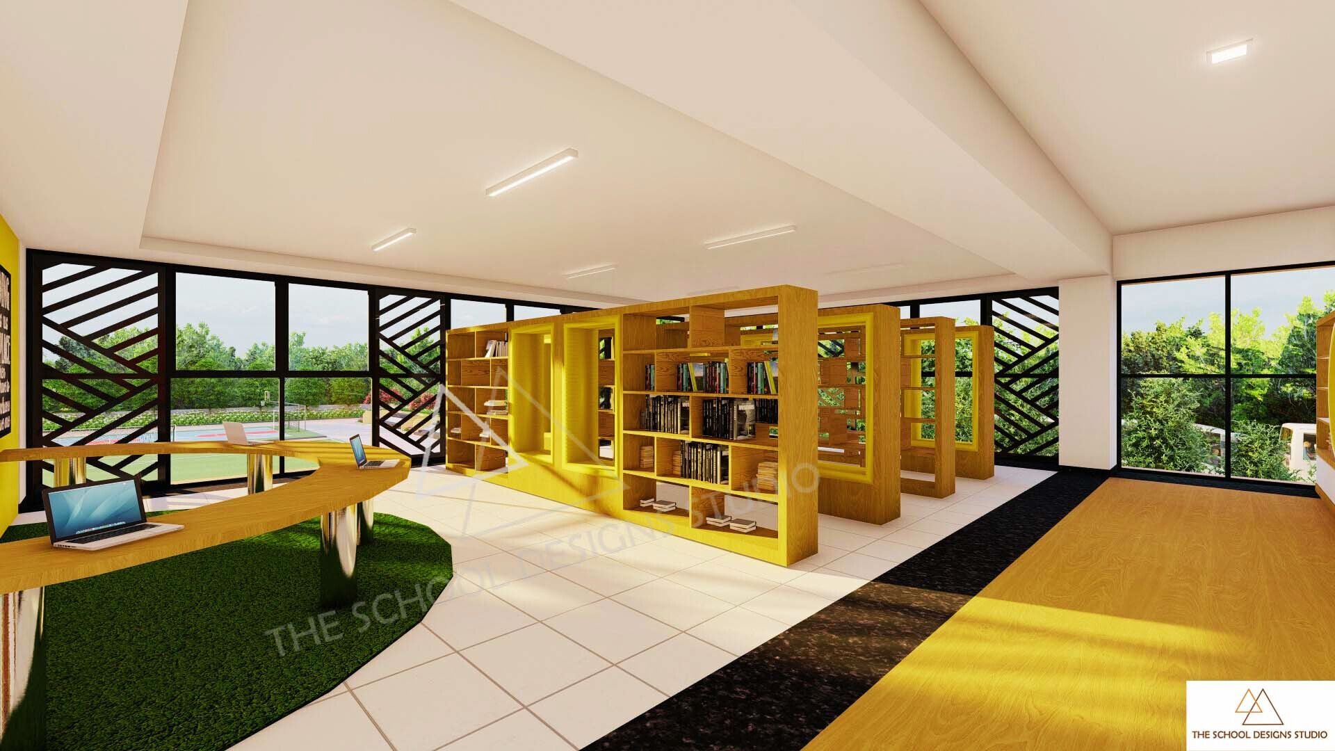 Pragati Vidyalaya, Challakere, Karnataka. Designed By The School Designs Studio (Top School Architects in India)- Library