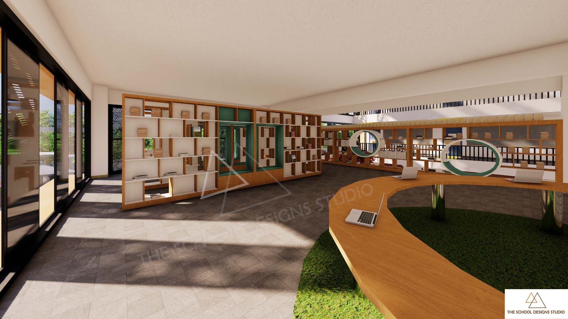 Pragati Vidyalaya, Challakere, Karnataka. Designed By The School Designs Studio (Top School Architects in India)- Library