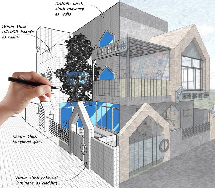 Drawing. The School Designs Studio is a top architecture firm for designing schools, we focus on every detail, from sketches to final touches.
